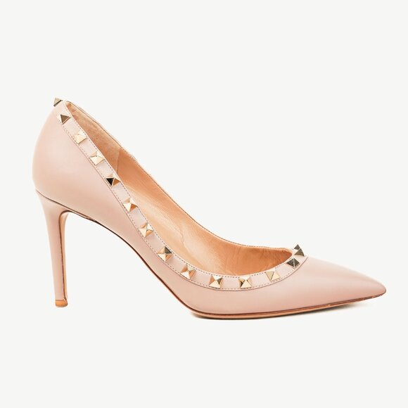 Valentino Garavani Poudre Leather Rockstud Pumps